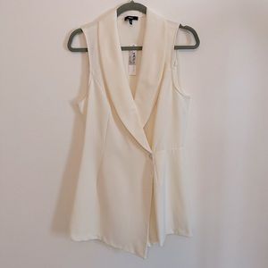 NWT Drew White Ivory Minimalist Crossover Blazer Romper M MSRP $250